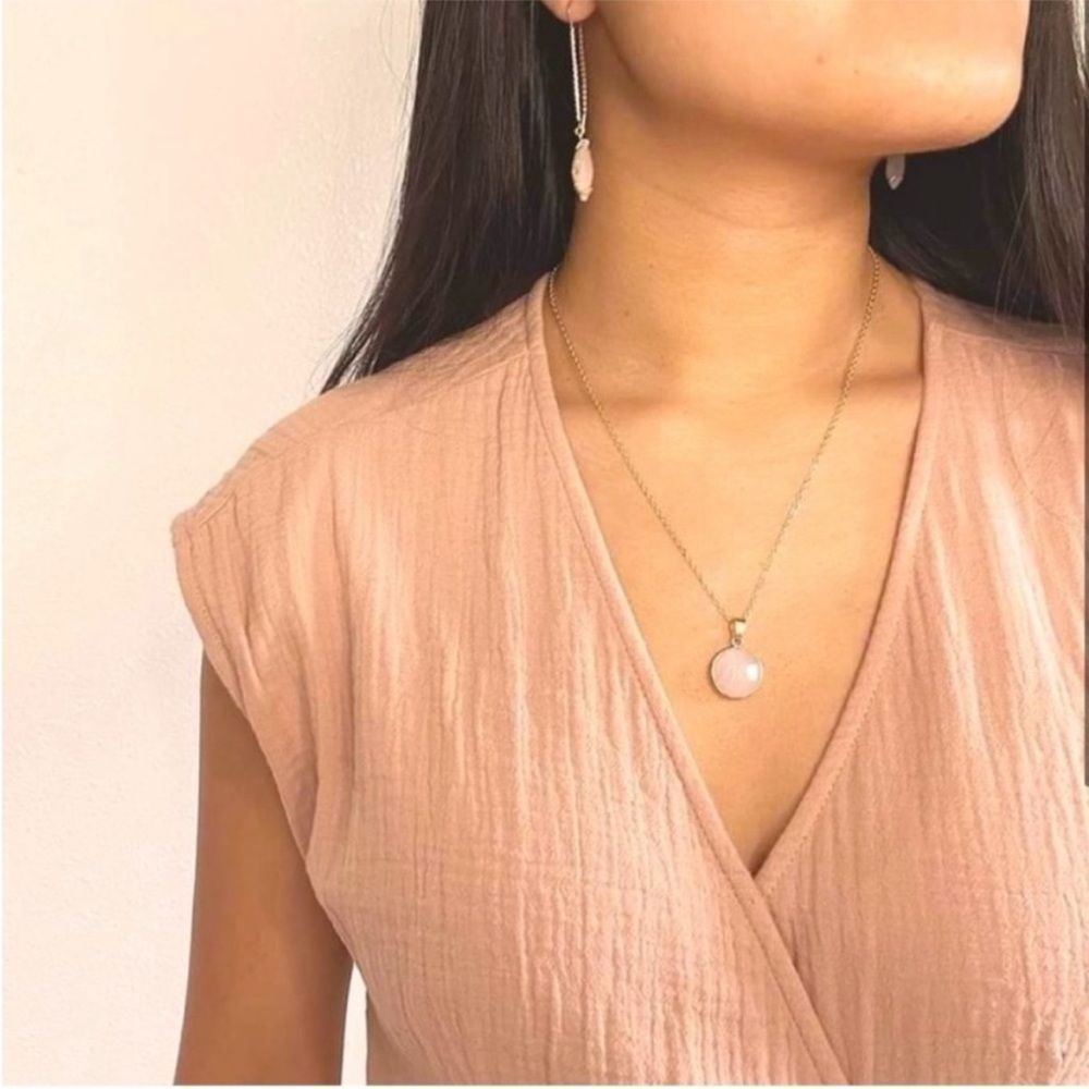 Sanctuary Project Rose Serenity Necklace Natural Rose Quartz Stone